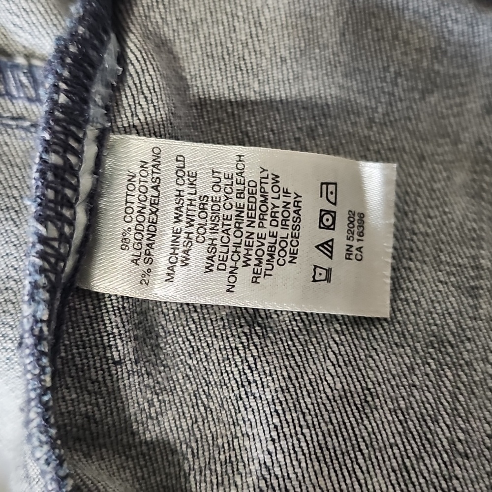 DKNY Jeans Denim Jacket Two Button Blazer Large Blue - Picture 8 of 8